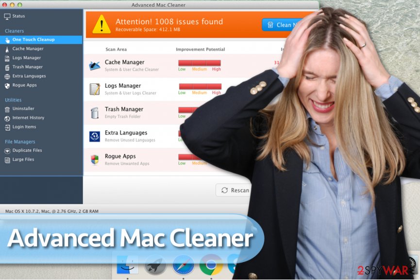 remove advanced mac cleaner popup